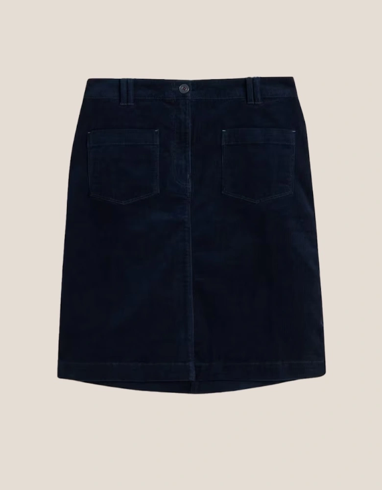 Women's Melody Organic Cord Skirt Dark Navy