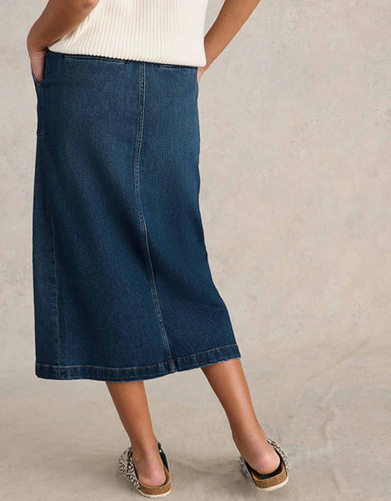 Women's Maren Denim Midi Skirt Mid Denim