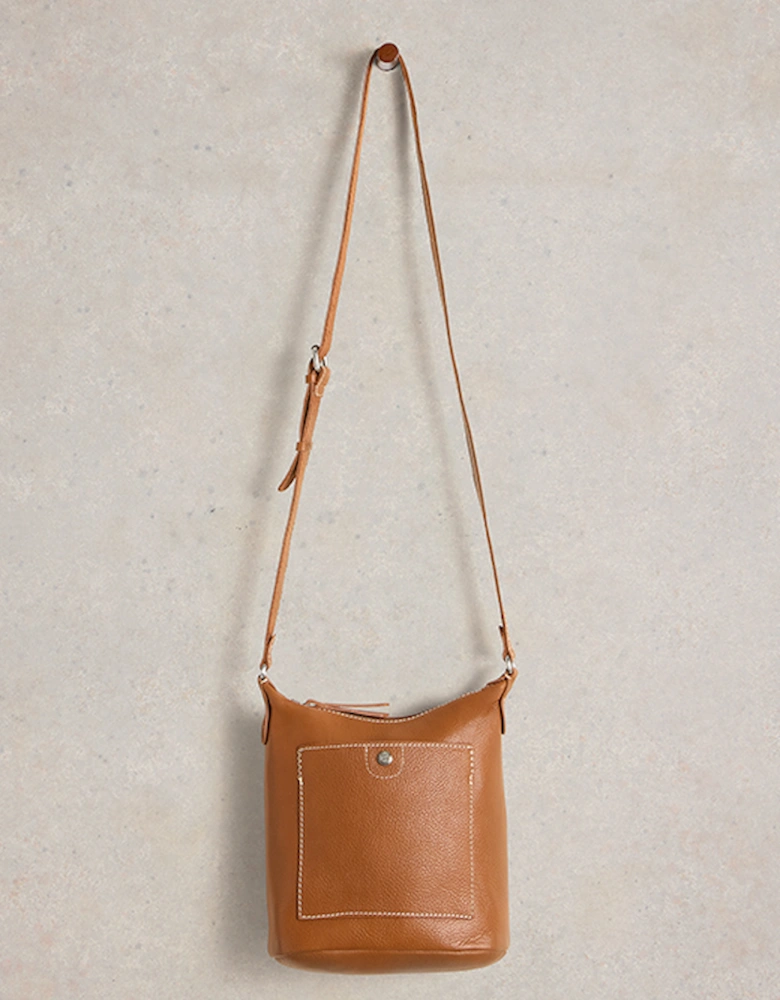 Mini Fern Leather Cross Body Mid Tan