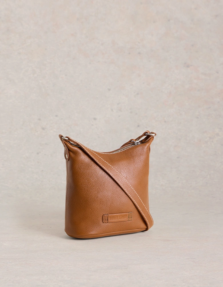 Mini Fern Leather Cross Body Mid Tan