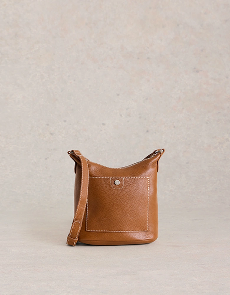 Mini Fern Leather Cross Body Mid Tan