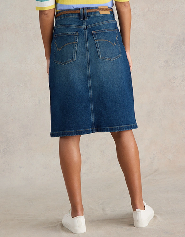 Women's Petite Scarlett Denim Skirt Mid Denim Mid Denim