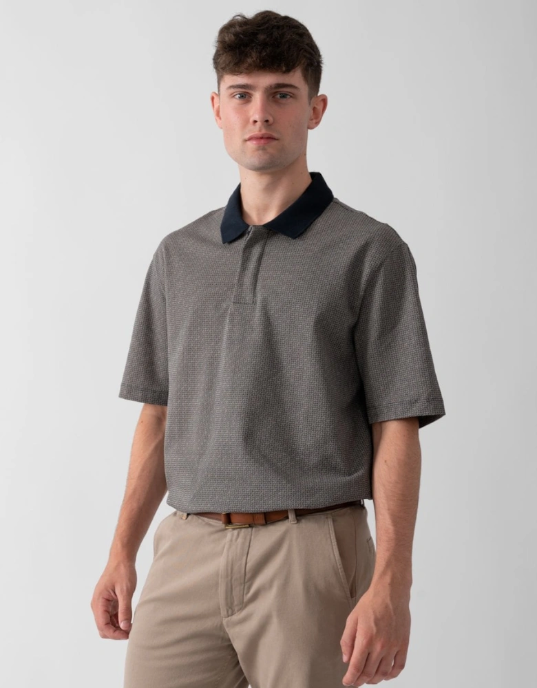 Mens AOP Logo Pattern Polo Shirt