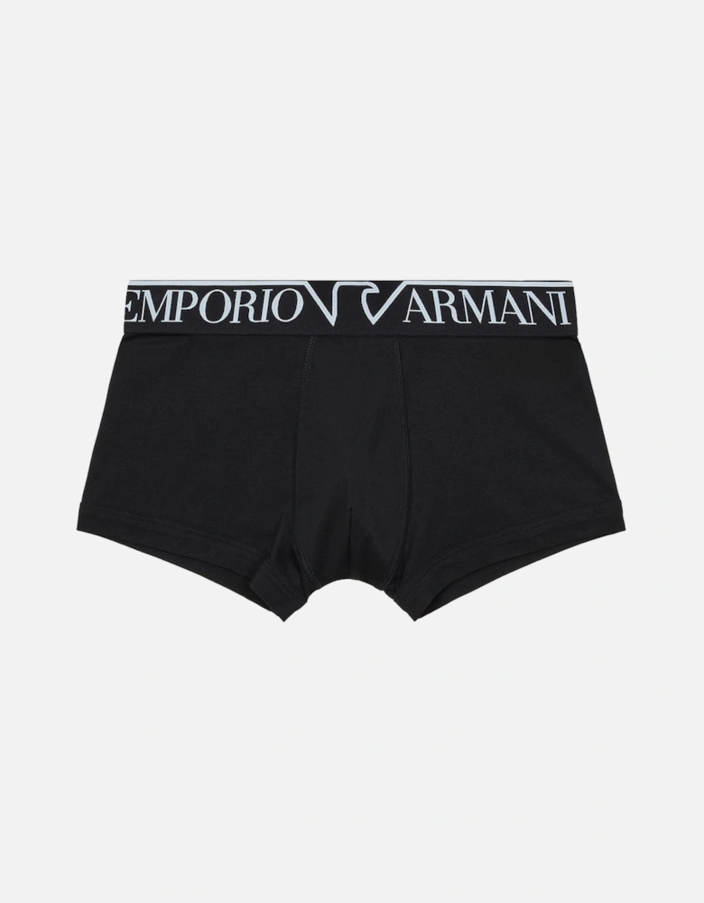 Stretch Cotton Boxer Trunk, Black