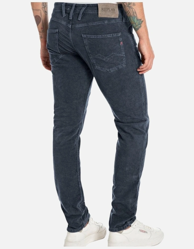 Anbass Slim Fit Baby Cord Stretch Jean Navy