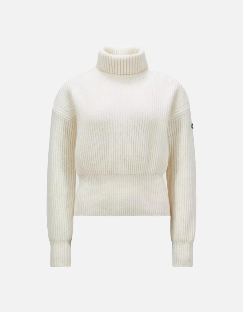 Womens T Neck Sweater Cream