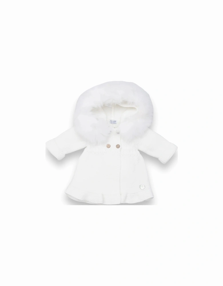 Ivory A Line Faux Fur Cardigam