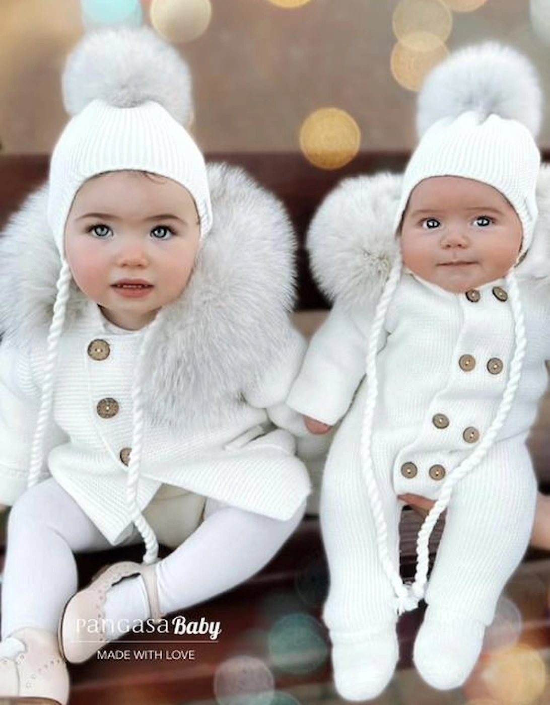 Ivory Faux Fur Pramsuit