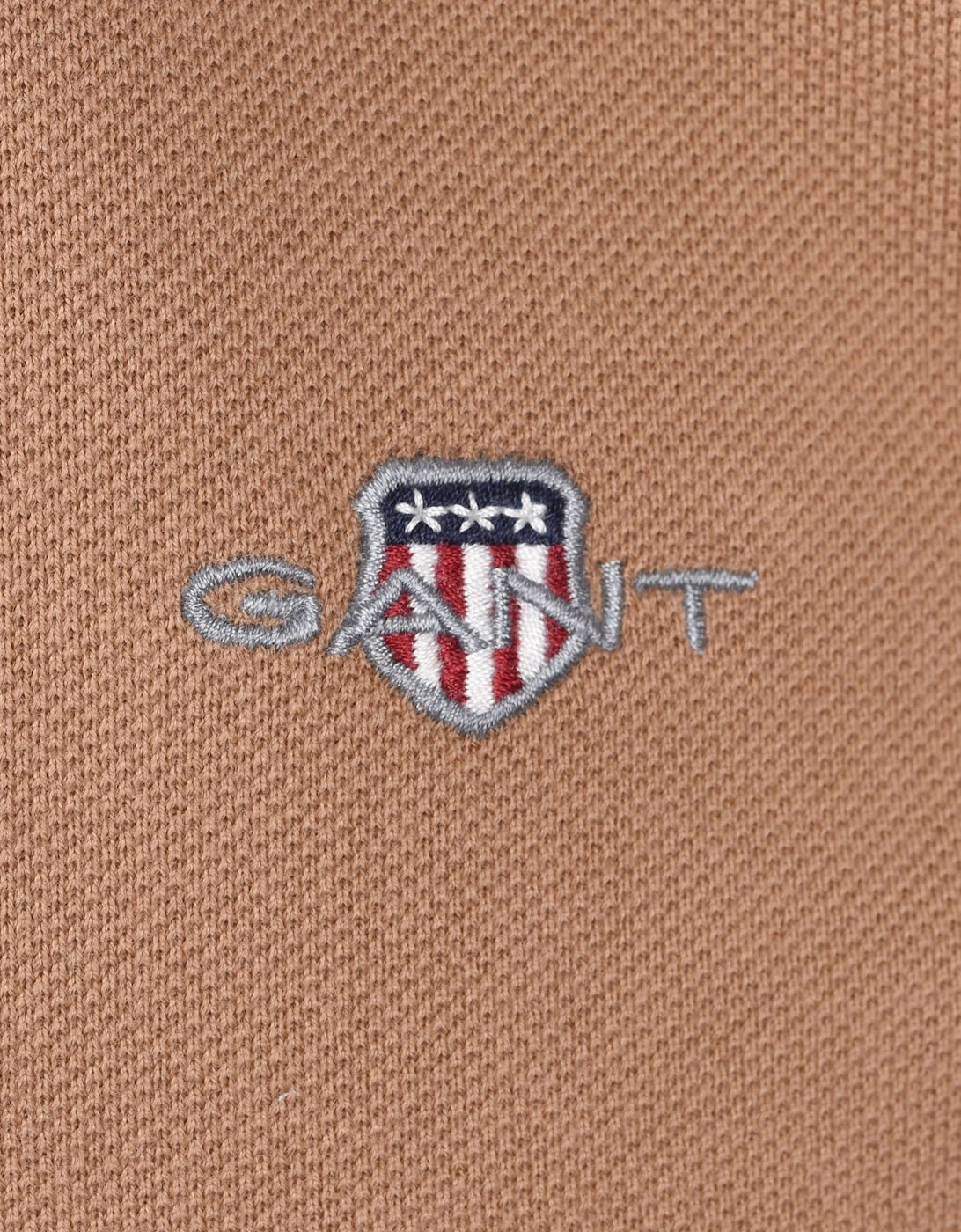 Reg Shield Ss Pique Polo Shirt Warm Khaki