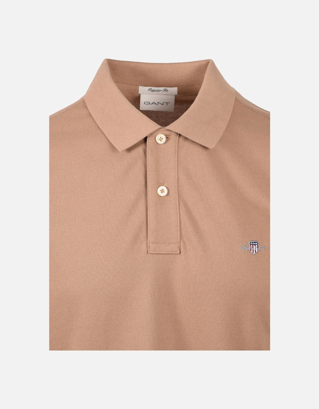 Reg Shield Ss Pique Polo Shirt Warm Khaki