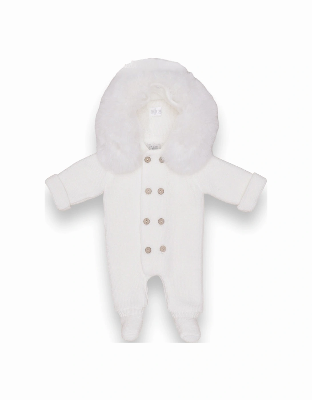 Ivory Faux Fur Pramsuit, 4 of 3