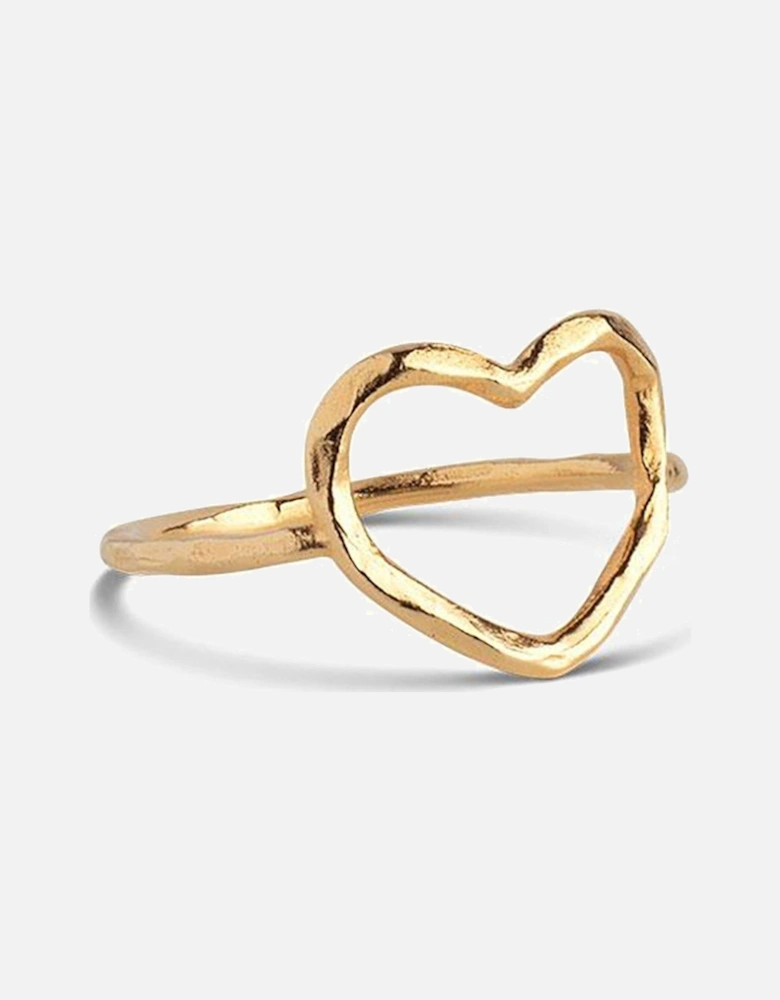 Heart Ring, 18ct Yellow Gold plated 925 Sterling Silver