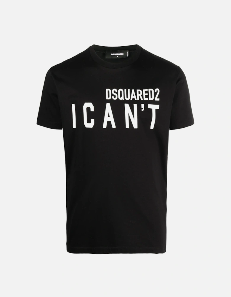 I Can't Logo Printed T-Shirt in Black