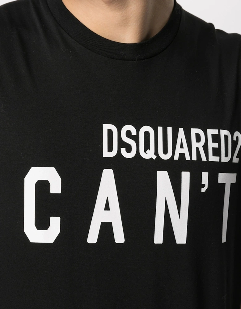 I Can't Logo Printed T-Shirt in Black