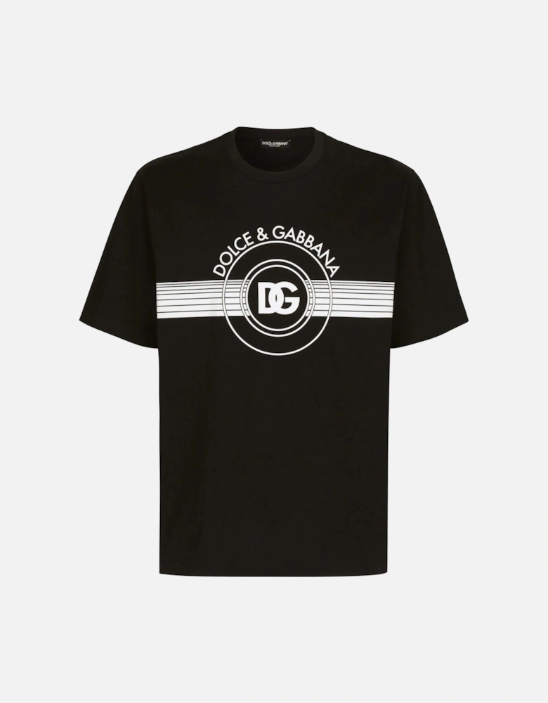 Interlock DG Logo Print Black T-Shirt