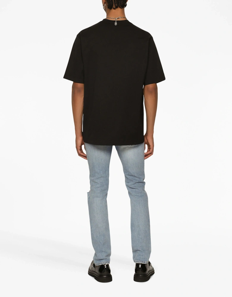 Interlock DG Logo Print Black T-Shirt