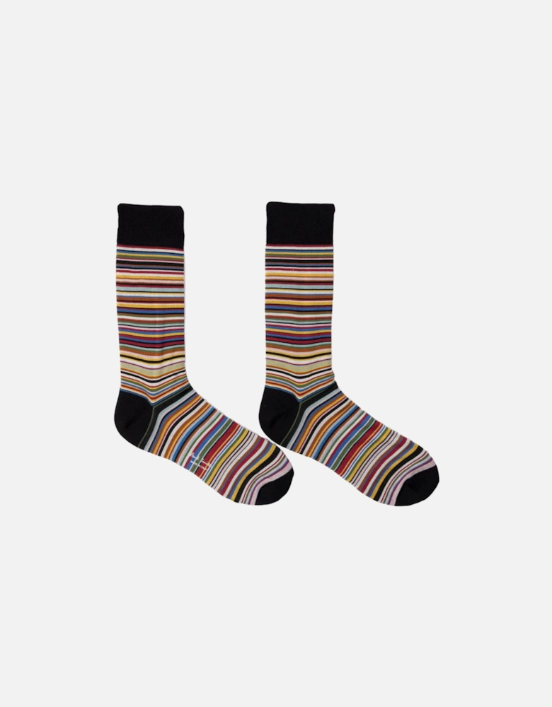 Signature Stripe Silk-Blend Socks, Multi