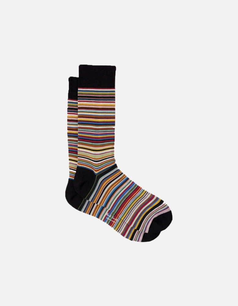 Signature Stripe Silk-Blend Socks, Multi