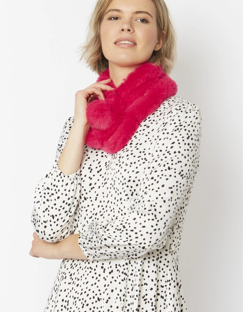 Pink Faux Fur Scarf