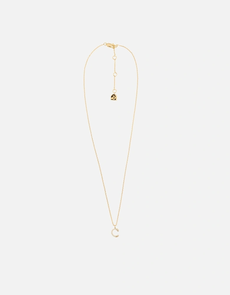 Initial Pavé 18K Gold-Plated Necklace