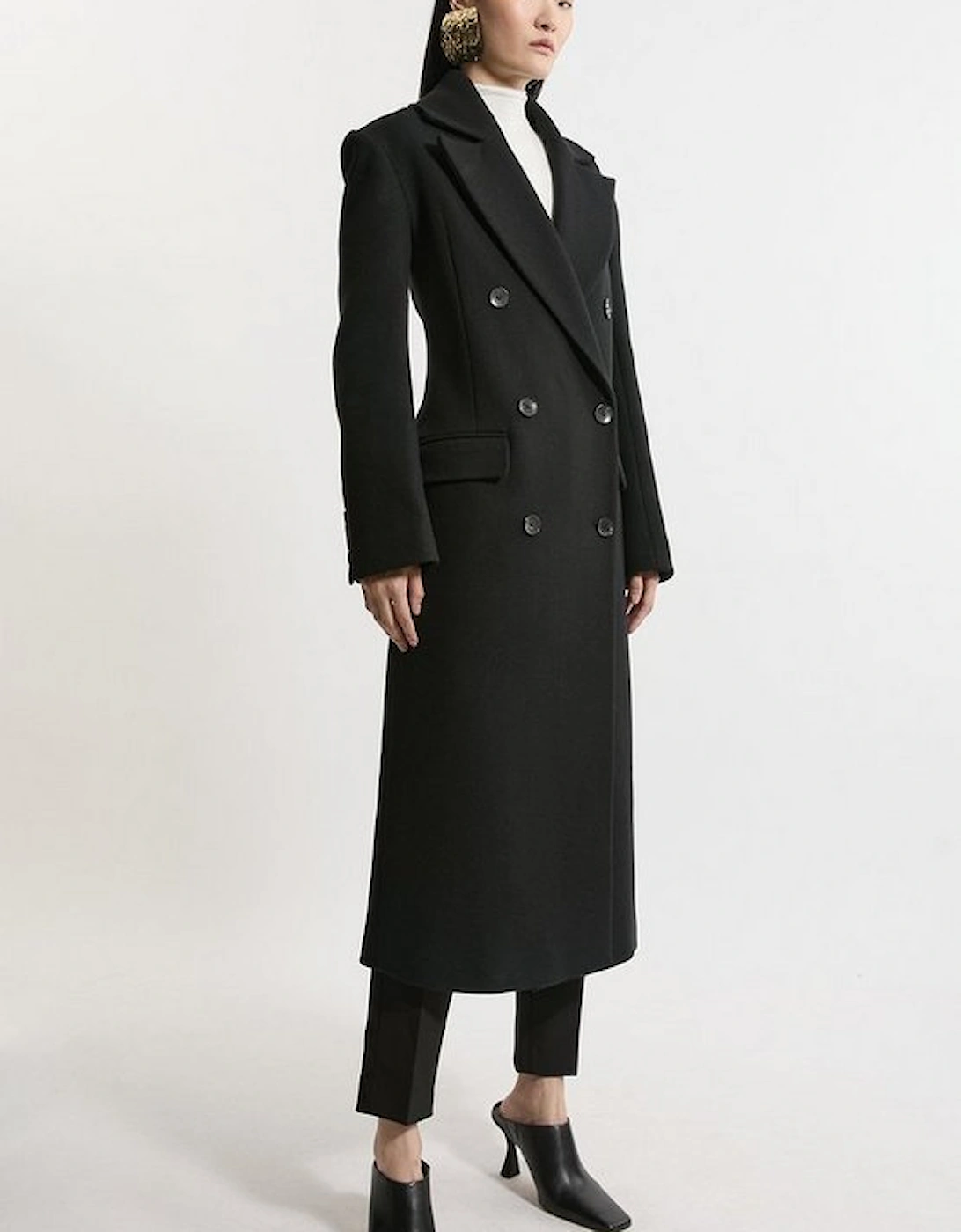 Italian Wool Strong Shoulder Anti Fit Maxi Coat, 5 of 4