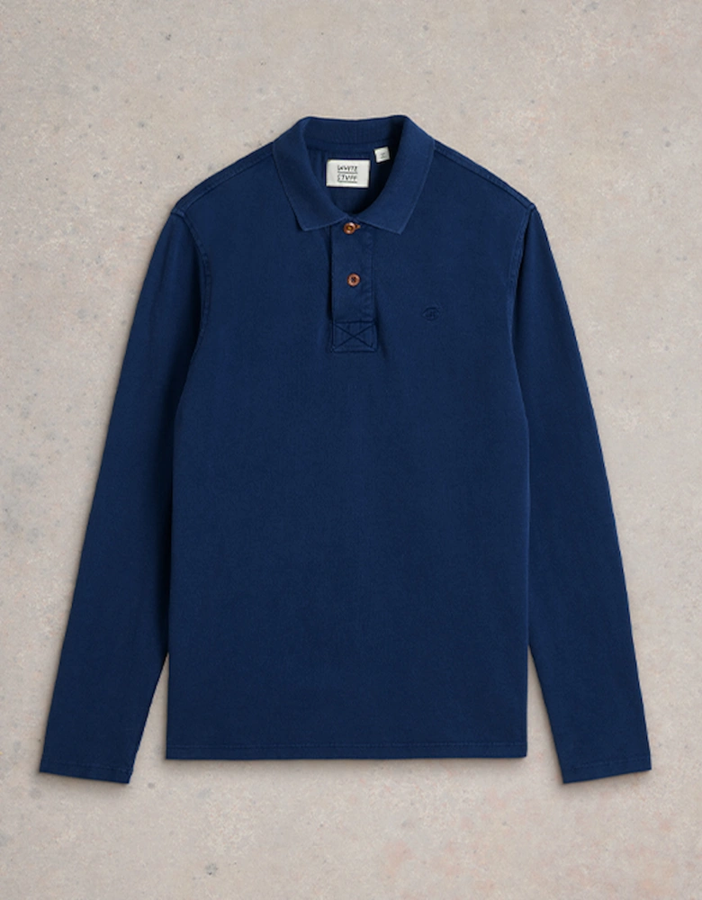 Men's Long Sleeve Utility Polo Deep Blue