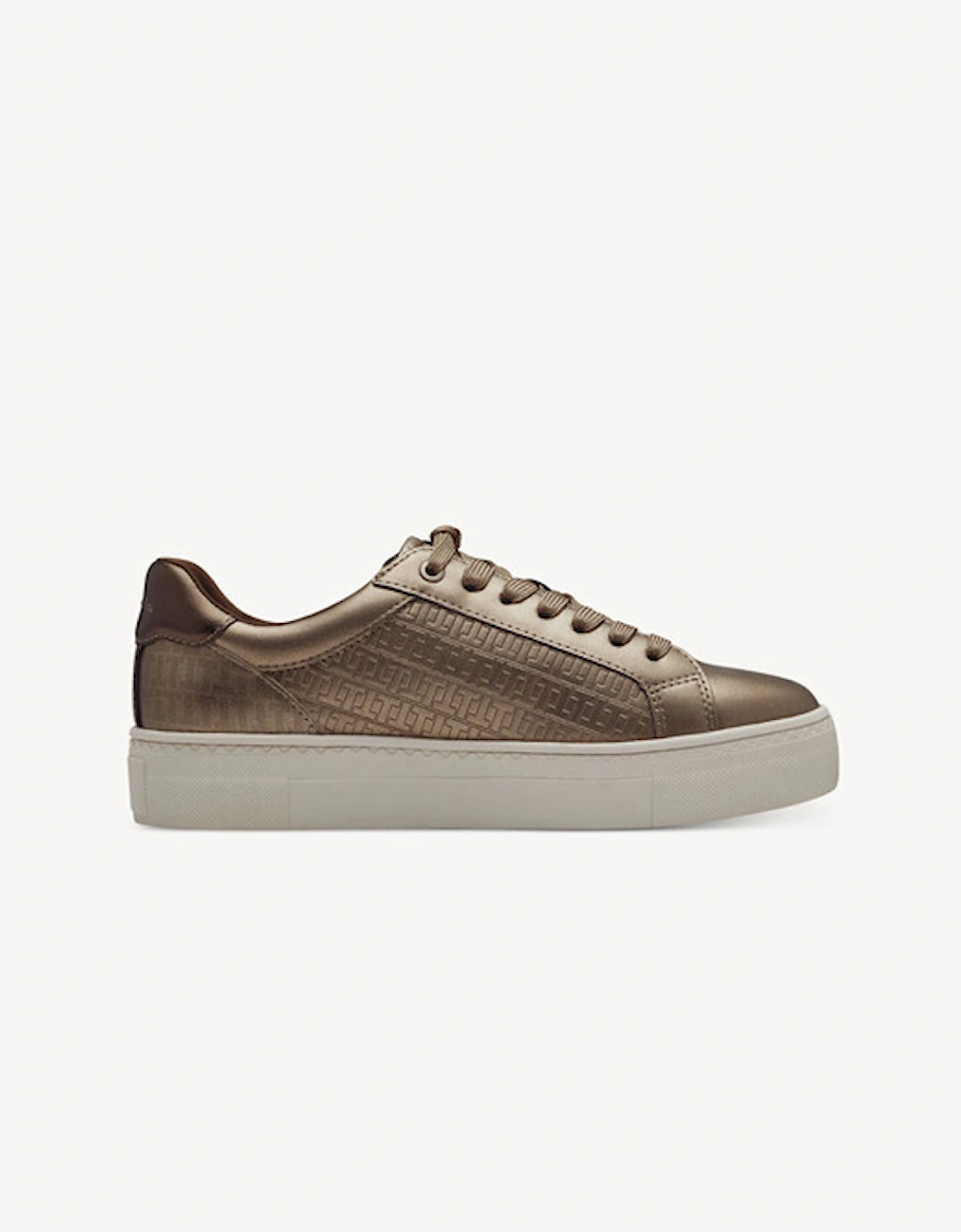 Women's Lace Up Trainer Taupe Comb