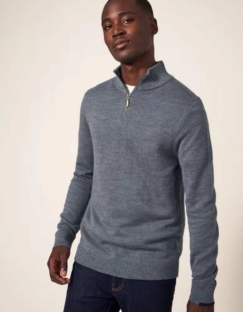 Men's Newport Merino Funnel Jumper Charcoal Grey