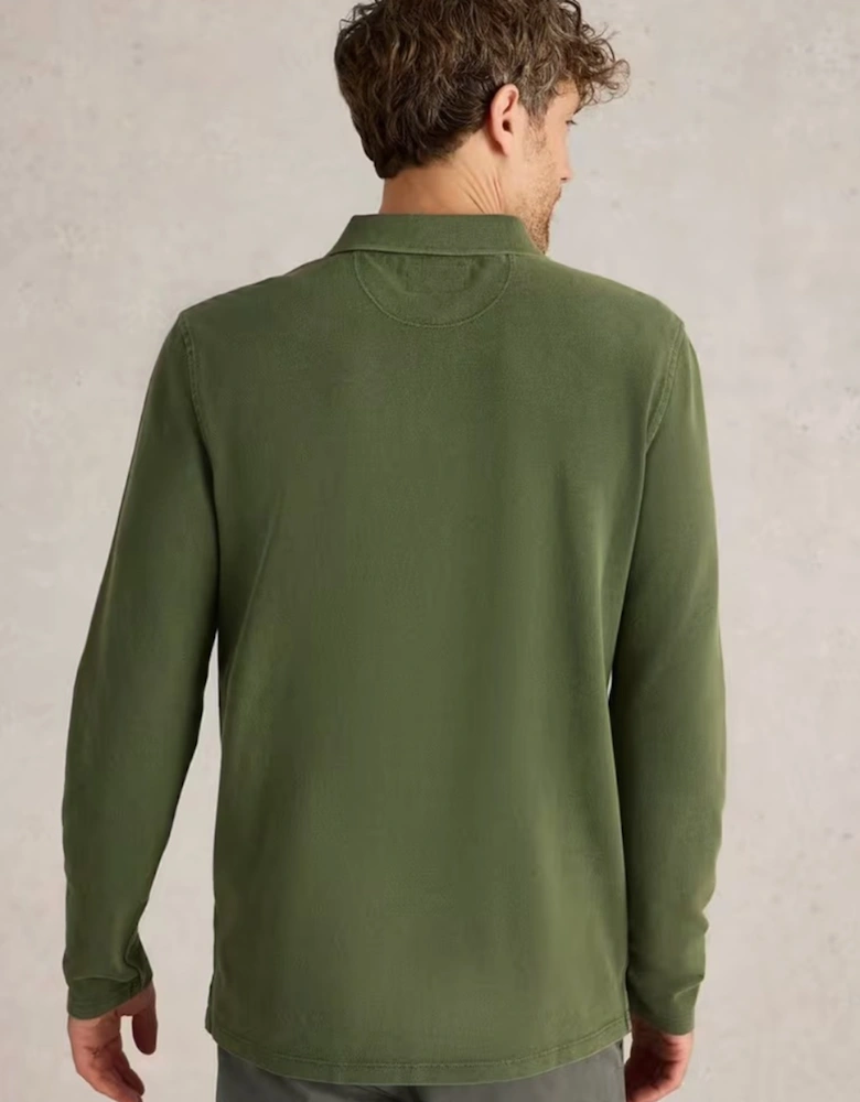 Men's Long Sleeve Utility Polo Jade Green