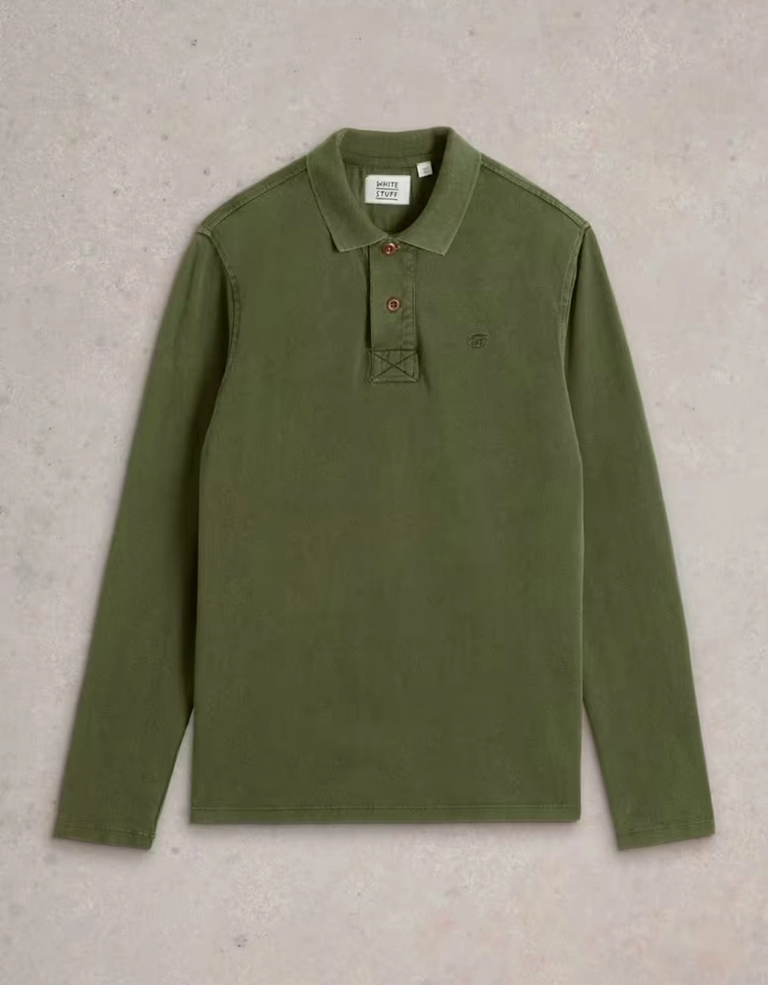 Men's Long Sleeve Utility Polo Jade Green