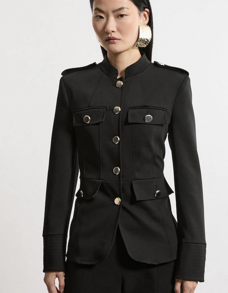 Petite Tailored Utility Detailed Single Breasted Jacket