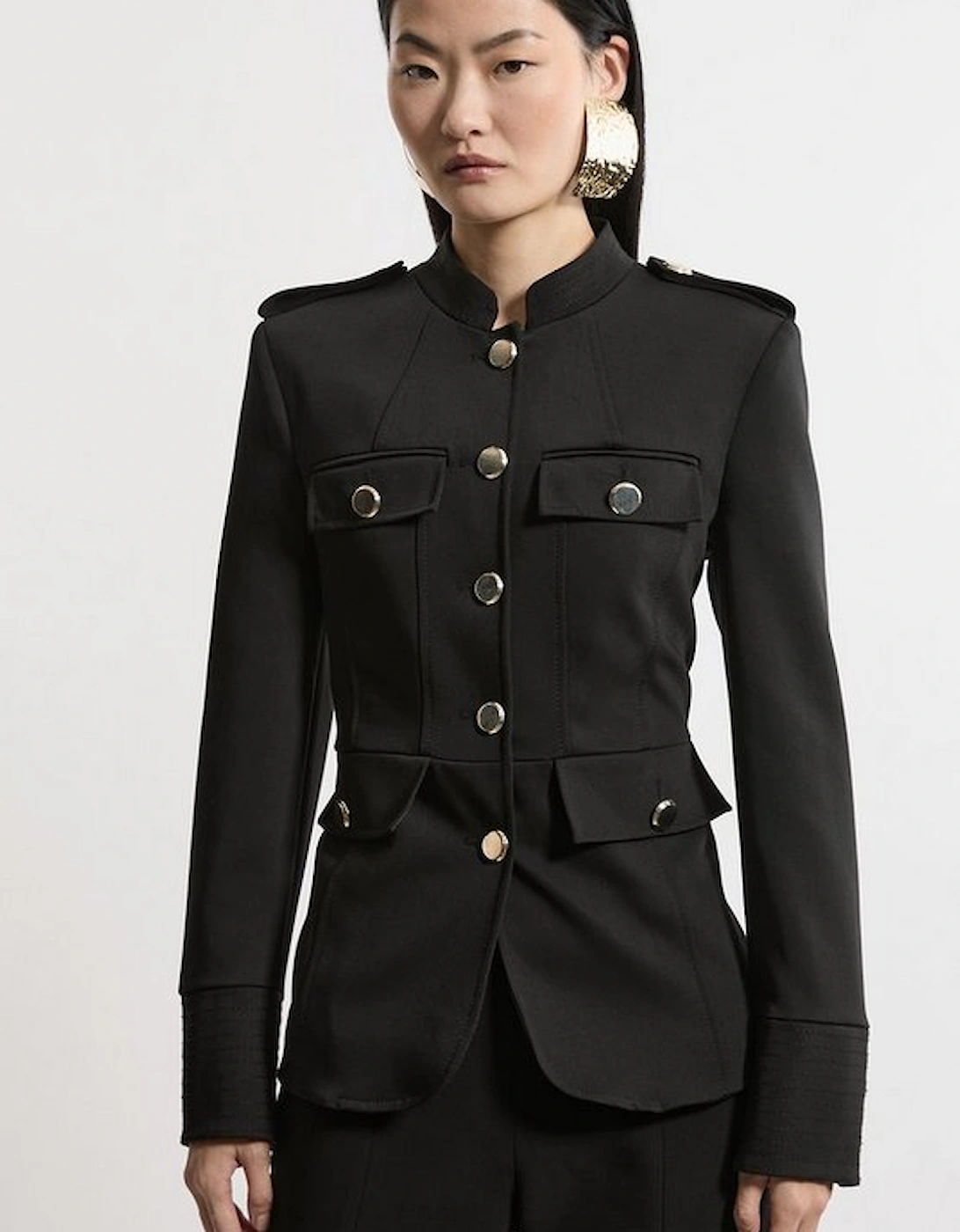 Petite Tailored Utility Detailed Single Breasted Jacket, 4 of 3