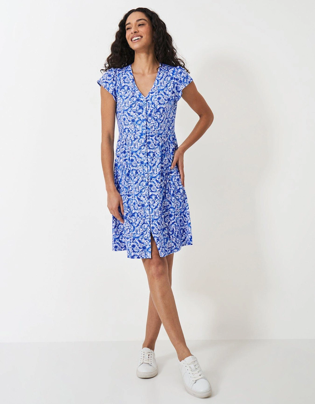 Alissa Midi Jersey Dress - Blue, 6 of 5