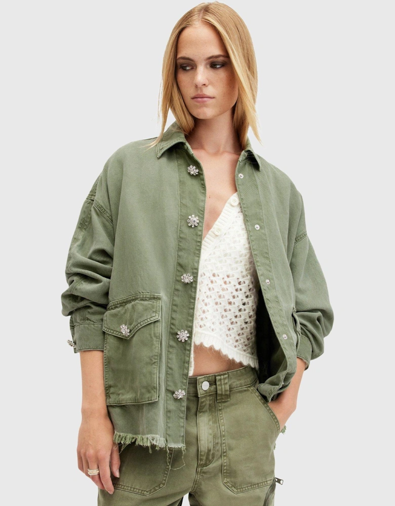 Hettie Emb Shacket - Green