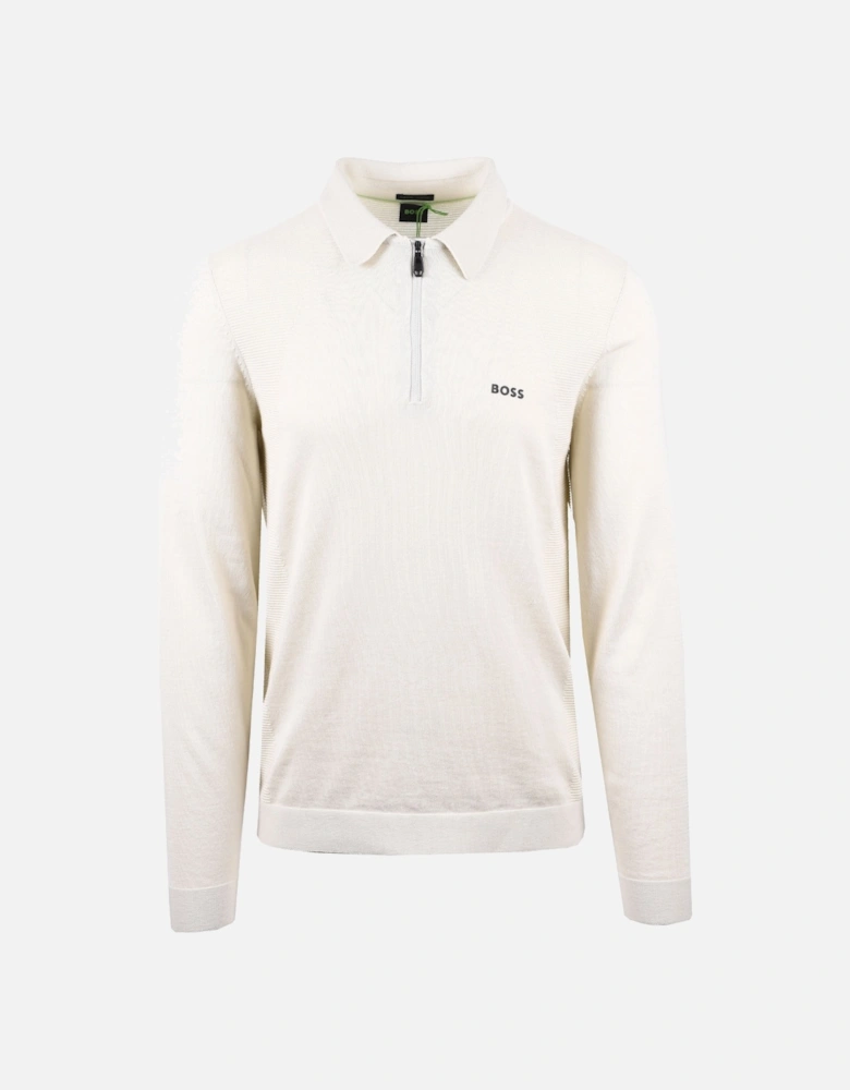 Boss Momentum_lite_pl24long Sleeved Polo Light Beige