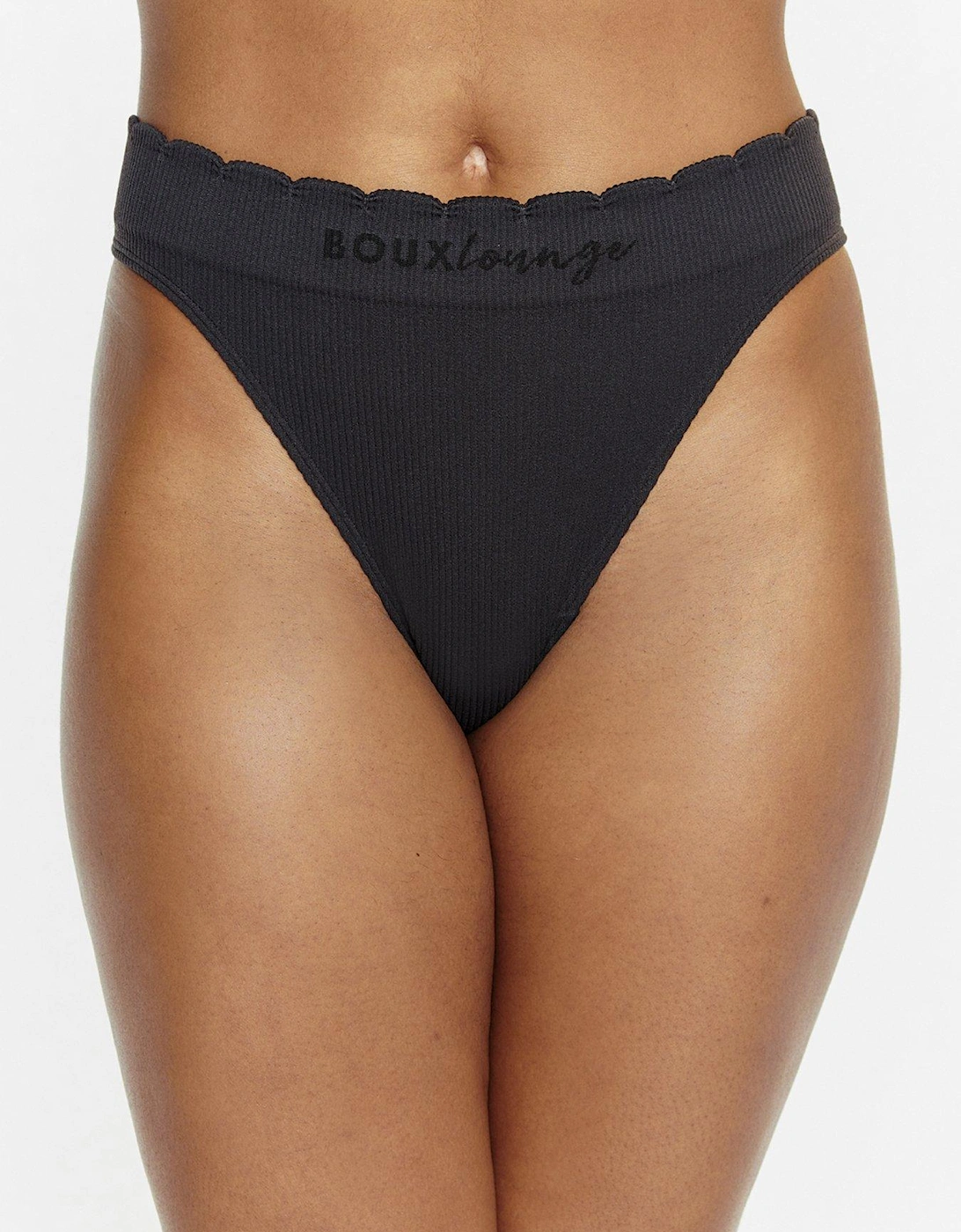 Scallop Ribbed Thong - Stone, 5 of 4