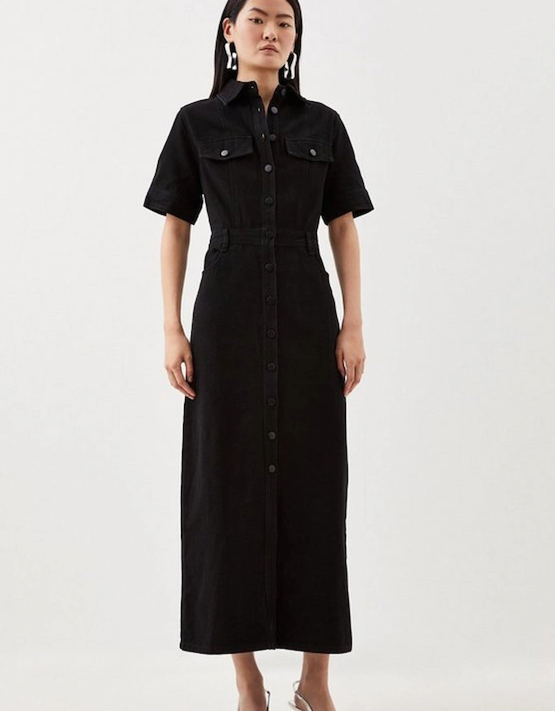 Denim Maxi Shirt Dress, 5 of 4