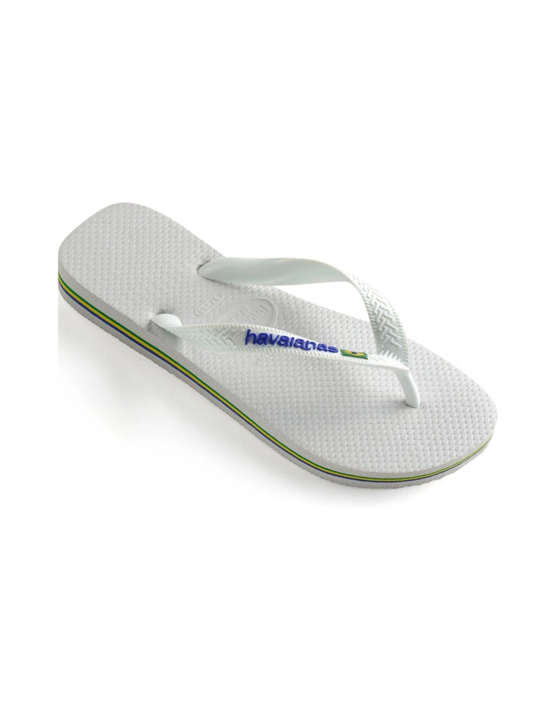 Kids Brasil Logo Flip Flop Sandal - White