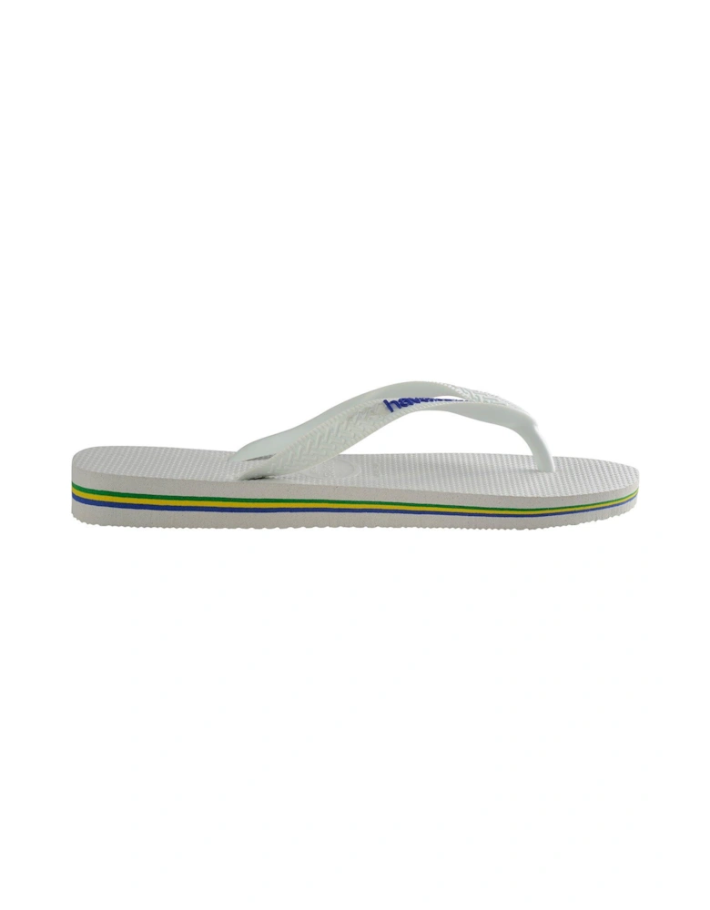 Kids Brasil Logo Flip Flop Sandal - White