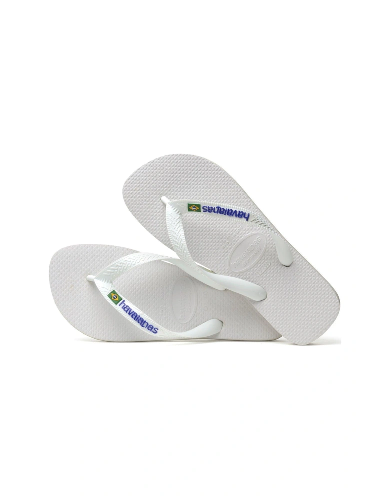 Kids Brasil Logo Flip Flop Sandal - White