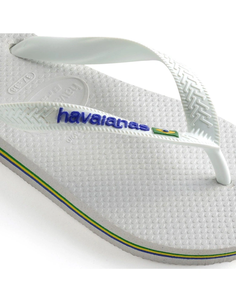 Kids Brasil Logo Flip Flop Sandal - White