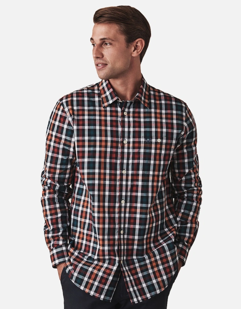 Mens Long Sleeve Classic Poplin Check Shirt