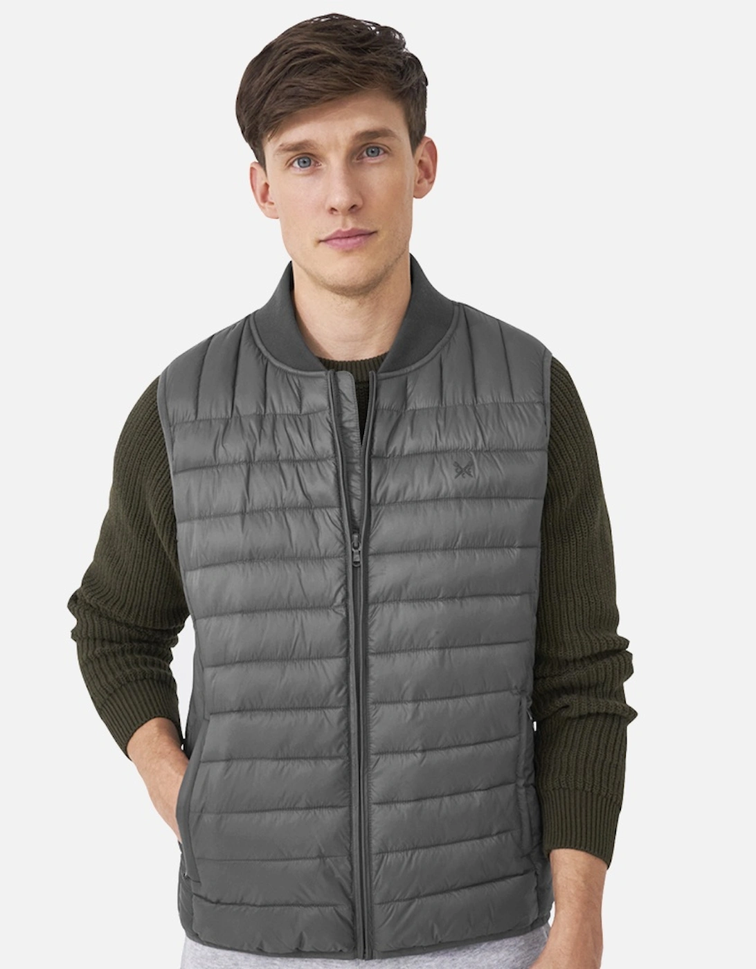 Mens Bomber Collar Bodywarmer Gilet, 4 of 3