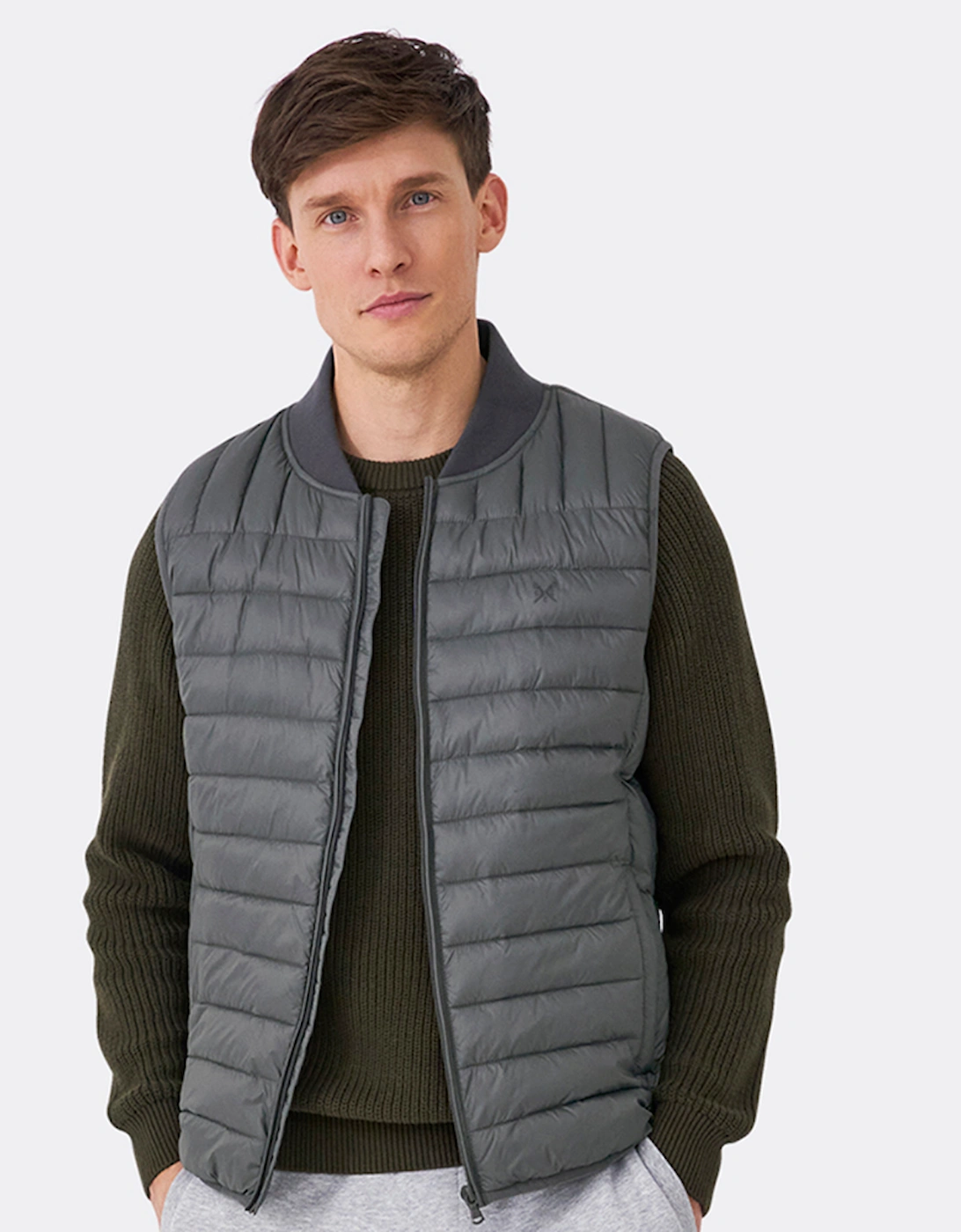 Mens Bomber Collar Bodywarmer Gilet