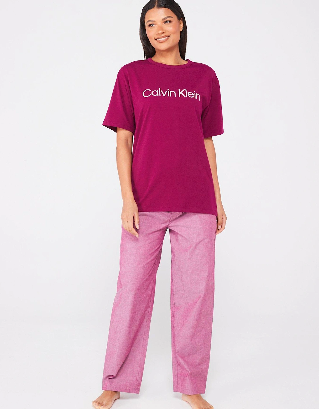 Pure Cotton Crew Neck Top - Purple