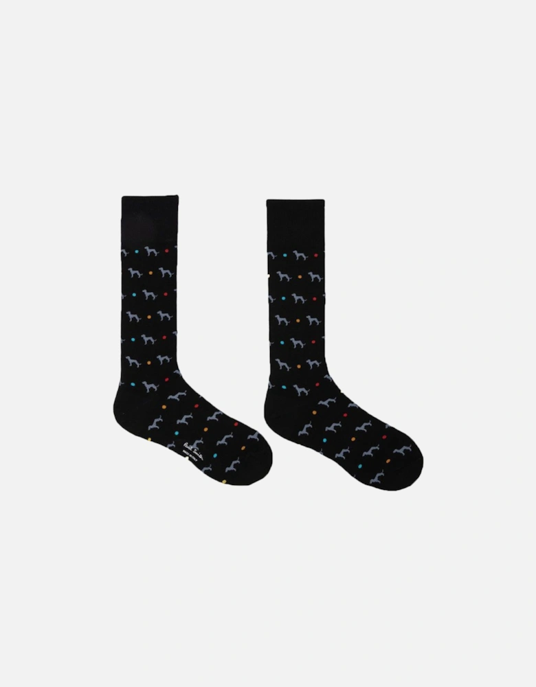 Hank Whippet Socks, Black