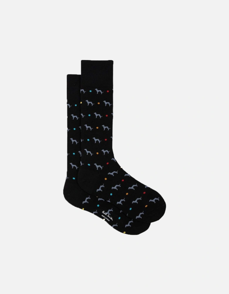 Hank Whippet Socks, Black
