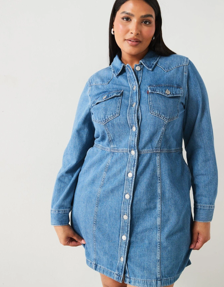 Plus Flynn Western Denim Dress - Ringing Bells 2