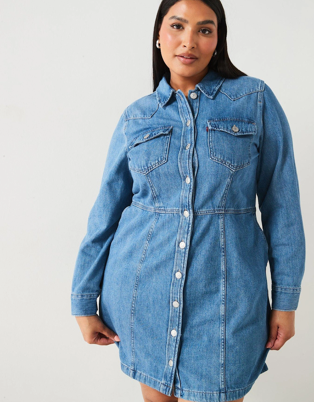 Plus Flynn Western Denim Dress - Ringing Bells 2