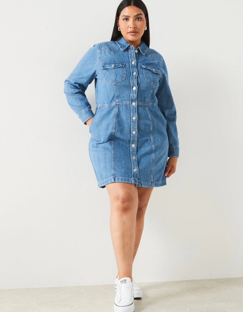 Plus Flynn Western Denim Dress - Ringing Bells 2